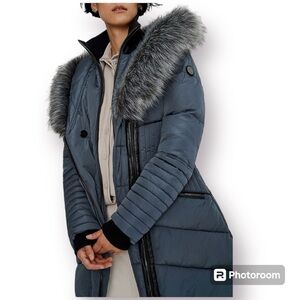 Noize Parke Sweetheart Hooded Coat – Faux Fur Trim | Size Small Petite